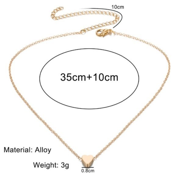 Dainty Heart Necklace (Gold) - Picture 2 of 5